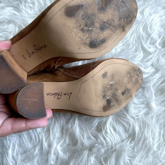 Sam Edelman 6.5 Yvie Bootie Tan Suede Lace Up - Picture 7 of 7